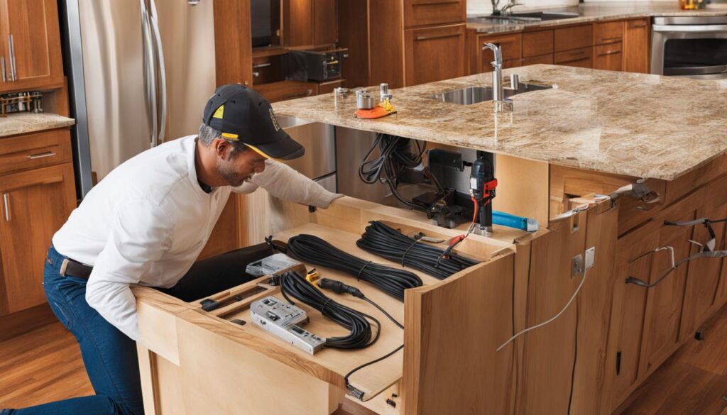 Installing Outlets in Kitchen Island