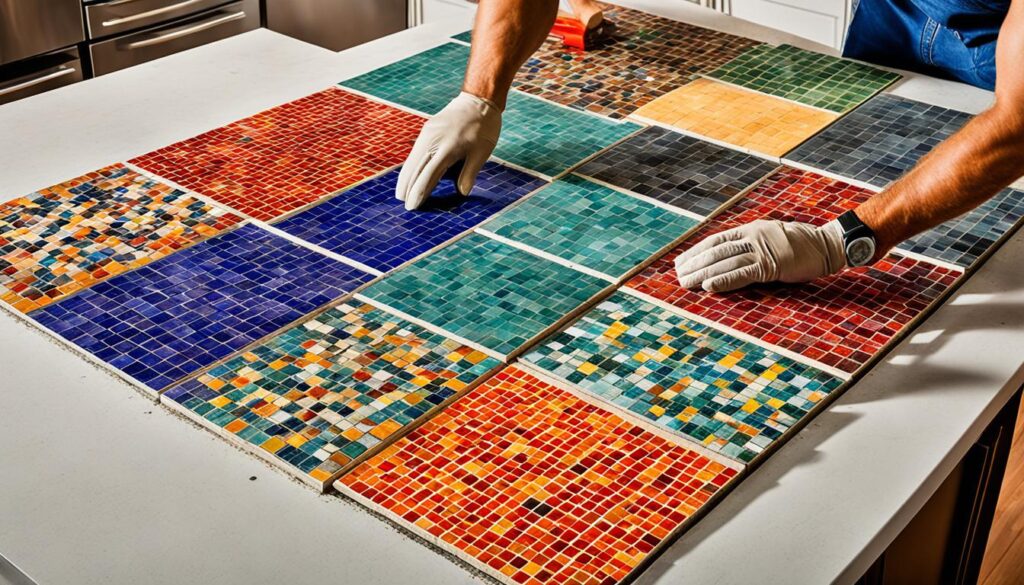 Kitchen Island Tile Installation