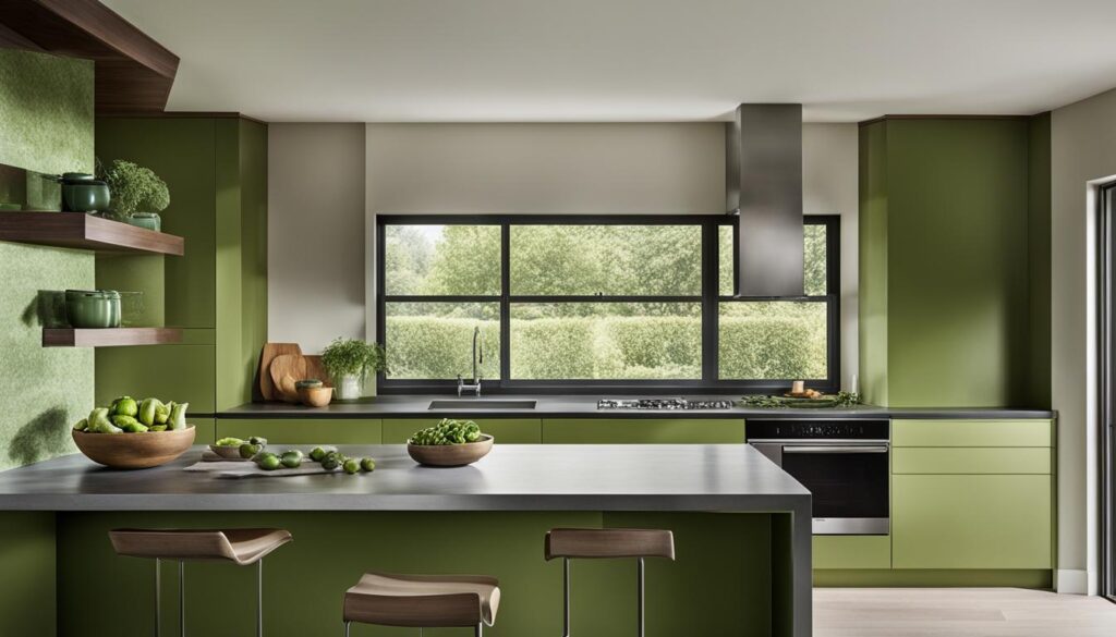 Modern green kitchen