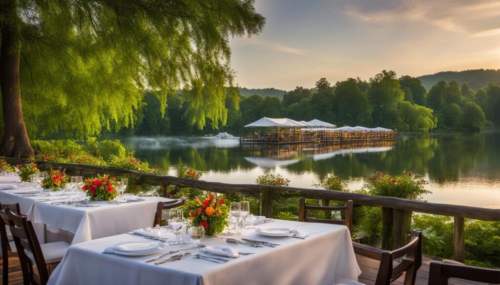 Scenic waterfront dining