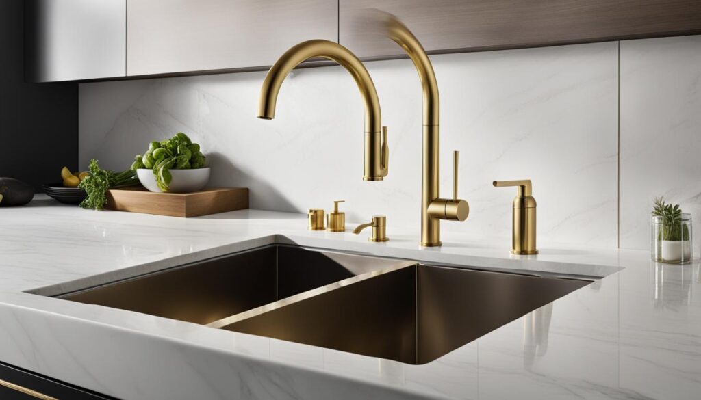 Stylish Brass Kitchen Faucet