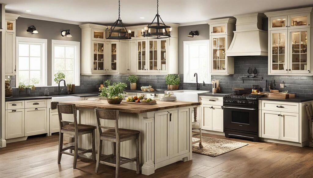 cream shaker kitchen cabinets