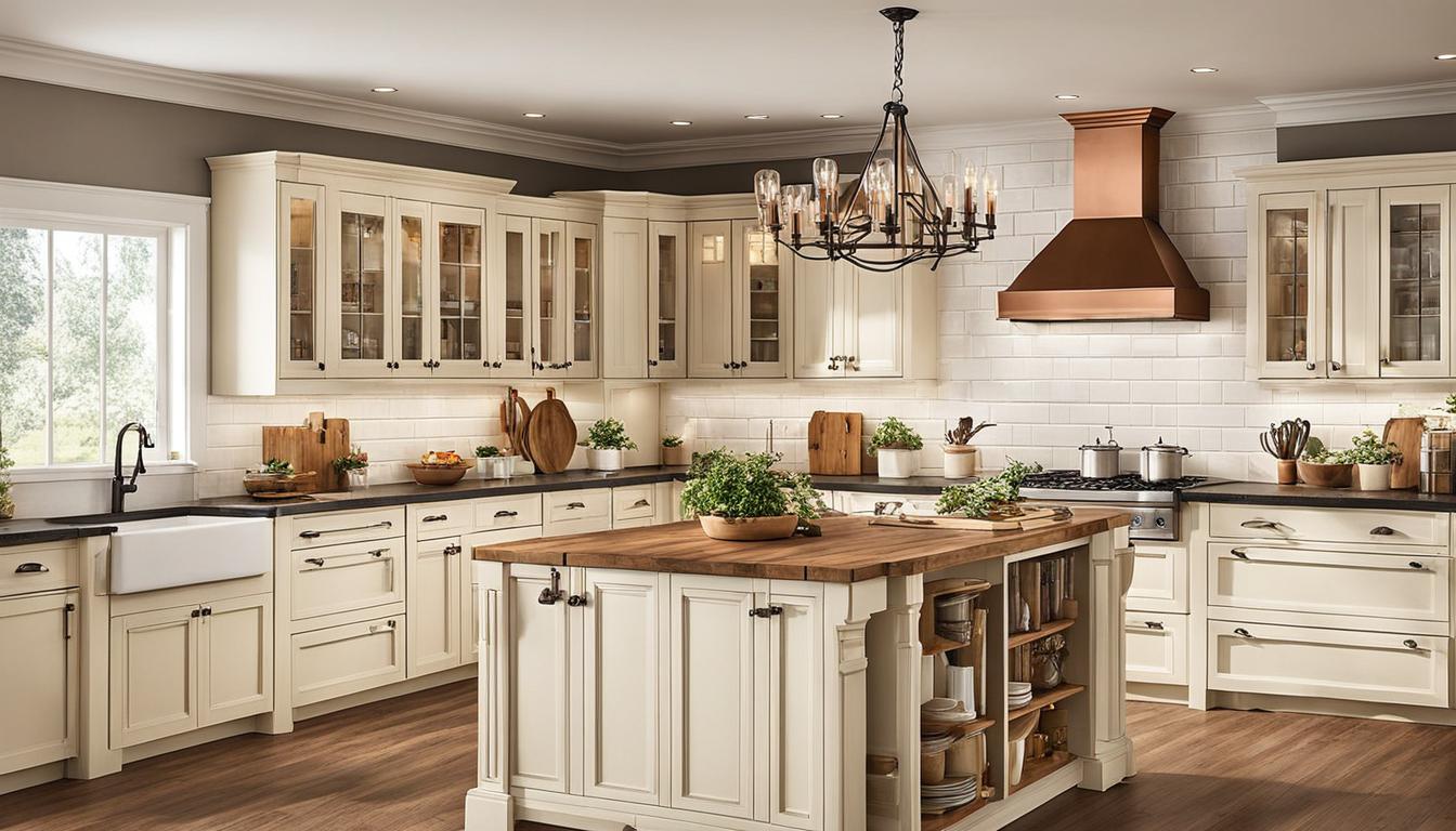 farmhouse cream kitchen cabinets