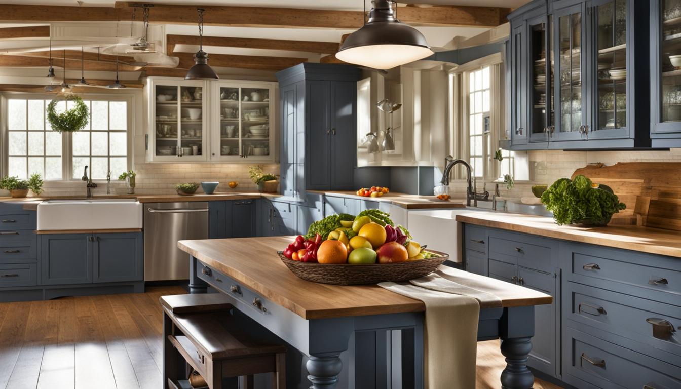 farmhouse two tone kitchen cabinets