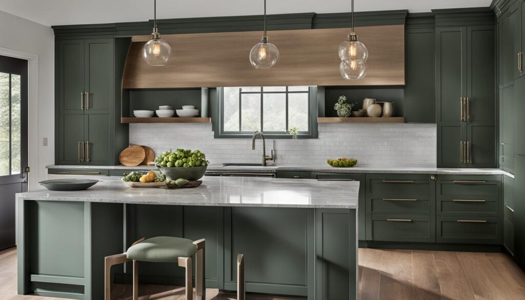 green kitchen design