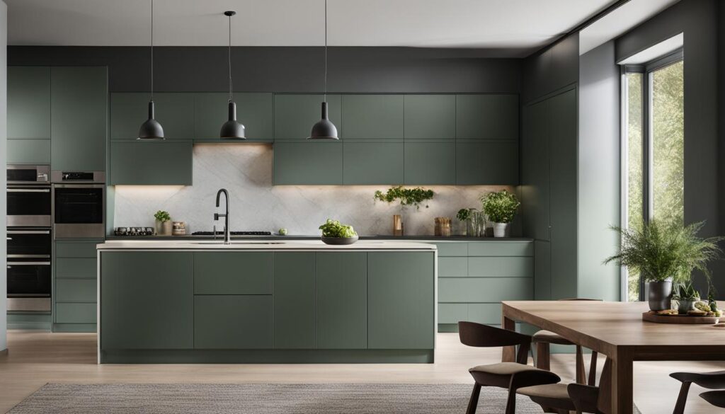 green kitchen design