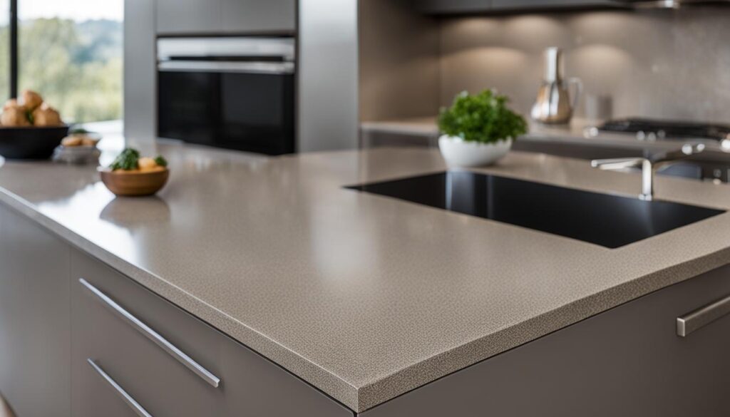 greige kitchen countertops