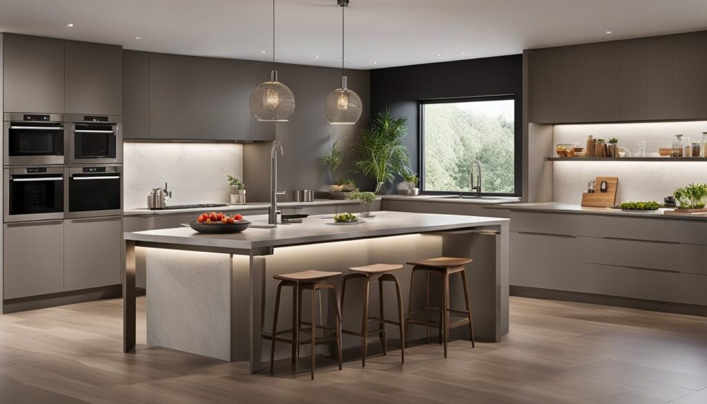 greige kitchen design