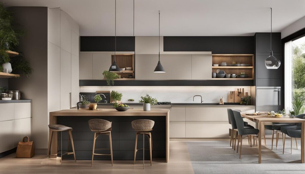 l shaped kitchen with island seating