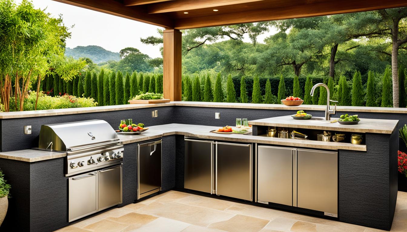 l shaped outdoor kitchen