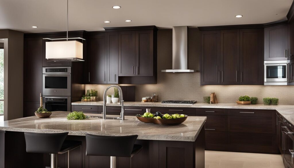 modern dark brown kitchen cabinets