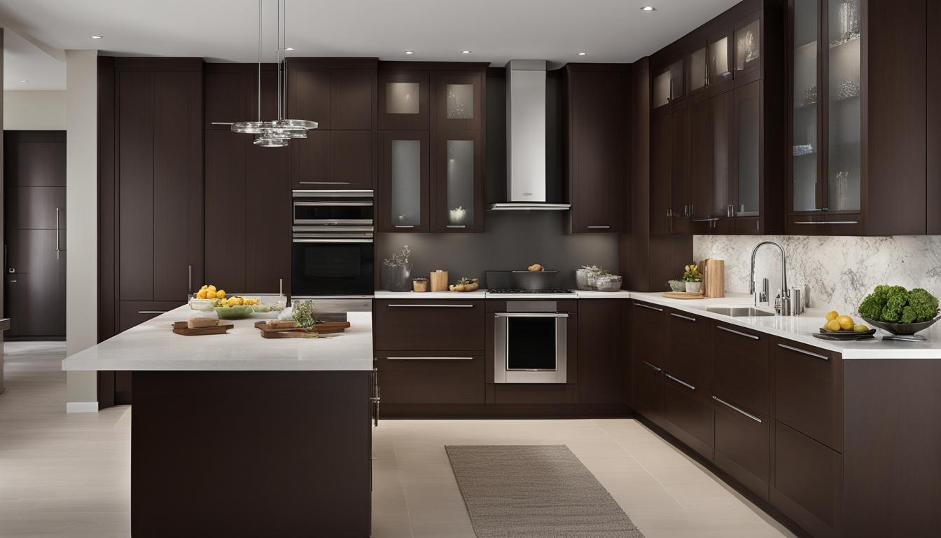 modern dark brown kitchen cabinets