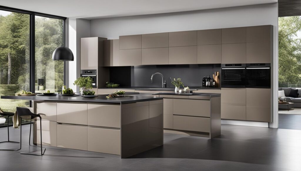 modern taupe kitchen