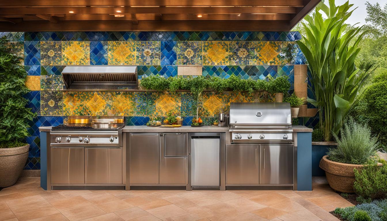 outdoor kitchen backsplash