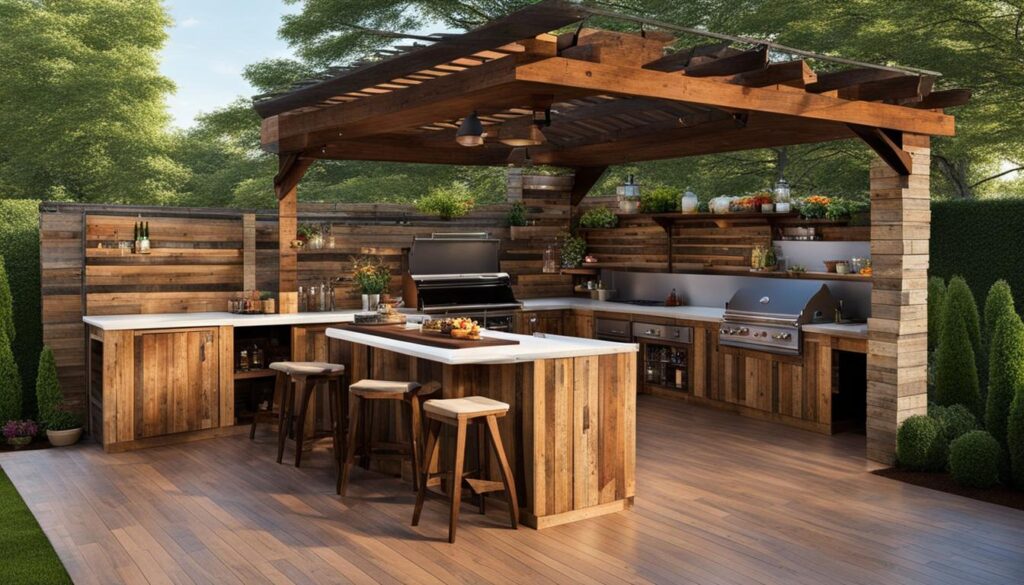 outdoor kitchen pallet ideas