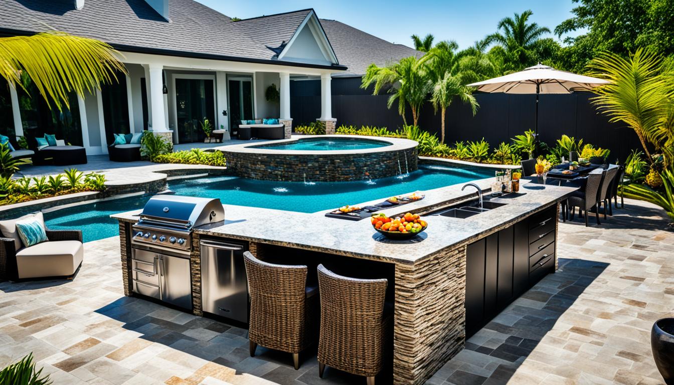 pool outdoor kitchen