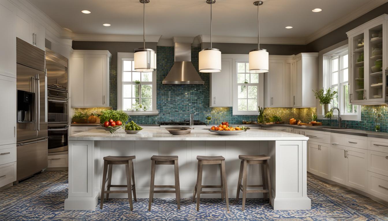 tiled kitchen island