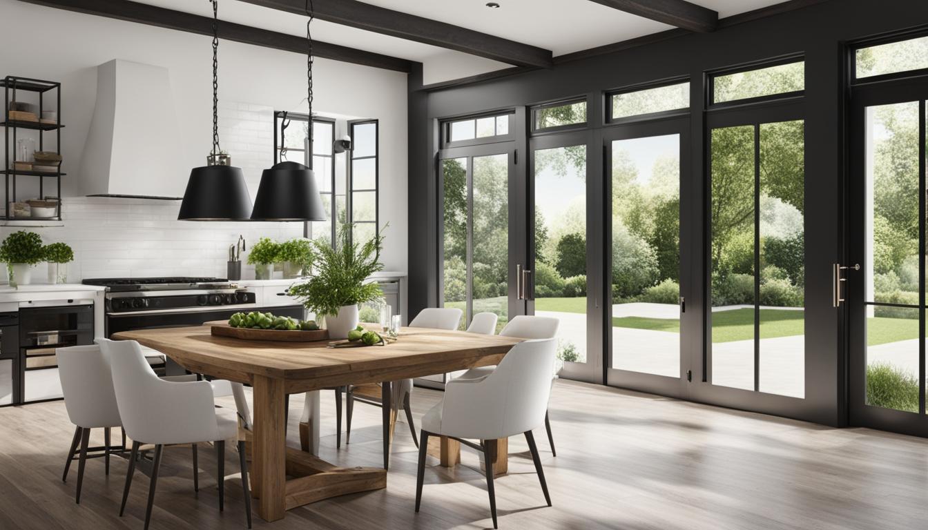 black and white farmhouse kitchen