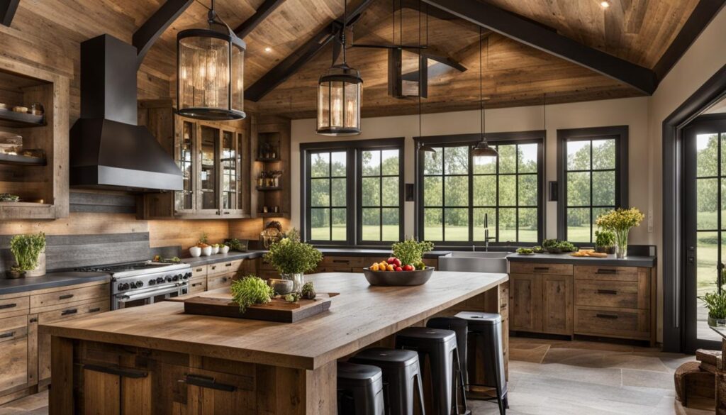 farmhouse barndominium kitchen