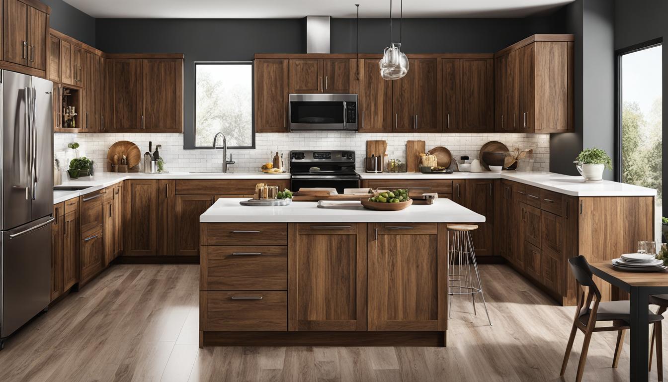 modern hickory kitchen cabinets