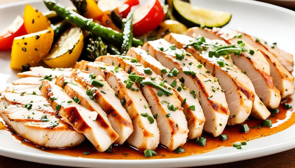 Delicious thin sliced chicken breast dish