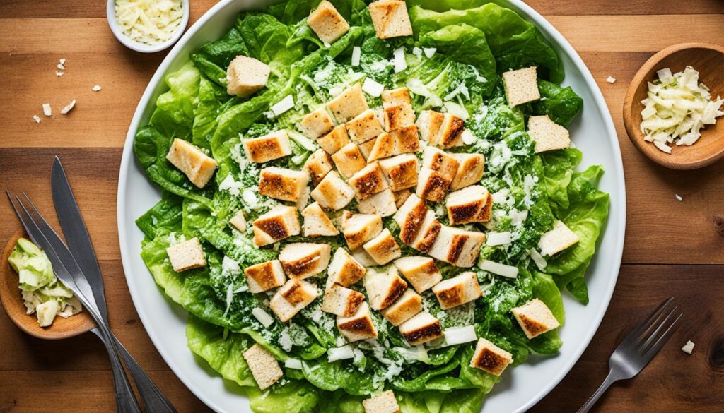 chicken caesar salad ingredients calories