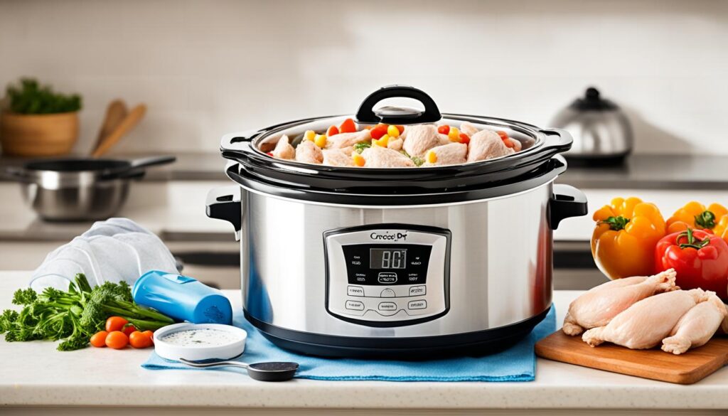 cooking frozen chicken in crock pot safely