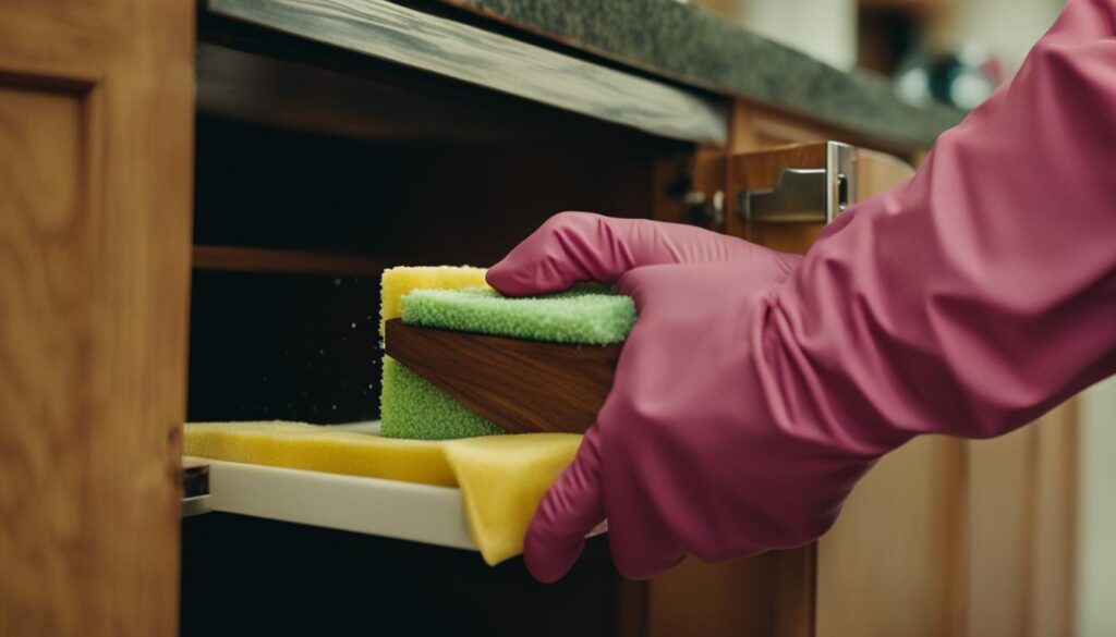 deep cleaning kitchen cabinets