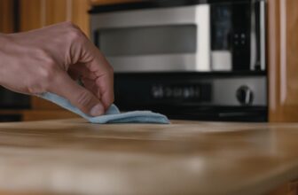 how to clean sticky wood kitchen cabinets