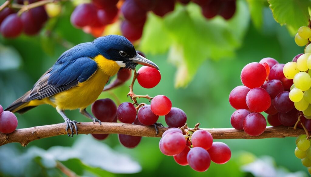 Grapes for bird consumption