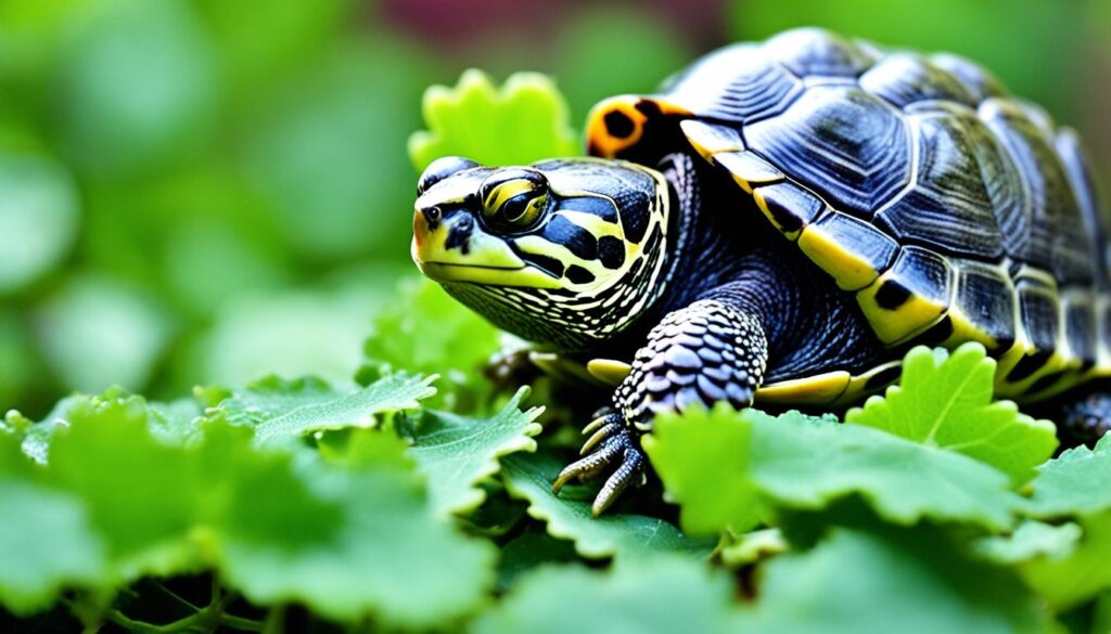 Terrapin with grapes