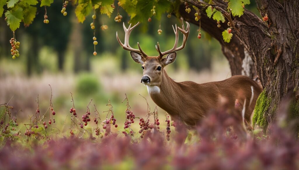 deer eating grapes