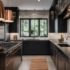 Chic White Kitchen with Black Backsplash Ideas