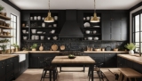 Farmhouse Black Kitchen Cabinets: Trendy Charm