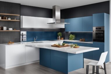 Two Tone Blue and White Kitchen Cabinets Ideas