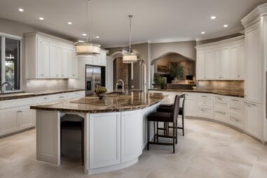 White Kitchen Fantasy Brown Granite Charm